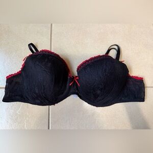Women’s 3X Black/Red Lace Underwired Lingerie Bra Sexy